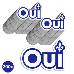 200 autocollants OUI lotde200-autocollants